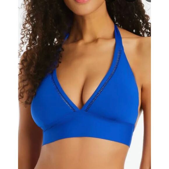 Bleu Rod Beattie Cobalt Behind The Seams Halter Bikini Top 8 NWT - Picture 1 of 5